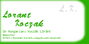 lorant koczak business card